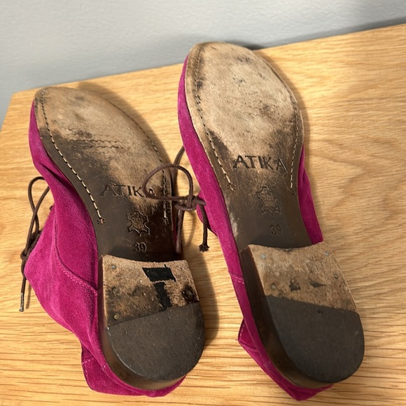 Atika Purple Suede Leather sole loafers size 39 US 9 - Picture 8 of 16